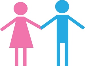 Holding Hands Clipart Image   Gender Symbols Of Man And Woman Holding