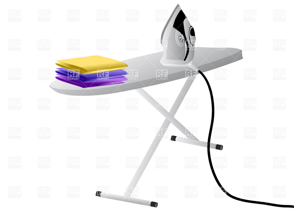 Ironing Board Isolated On White Download Royalty Free Vector Clipart