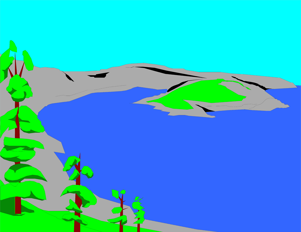 Lake Clipart Illustration Of Crater Lake In