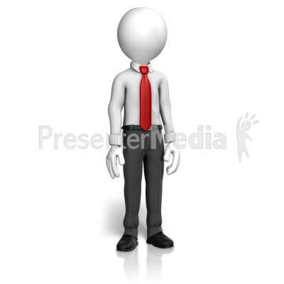 Man Shirt Tie Standing Presentation Clipart
