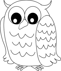 Owl Clipart Image   Black And White Owl With Wide Eyes