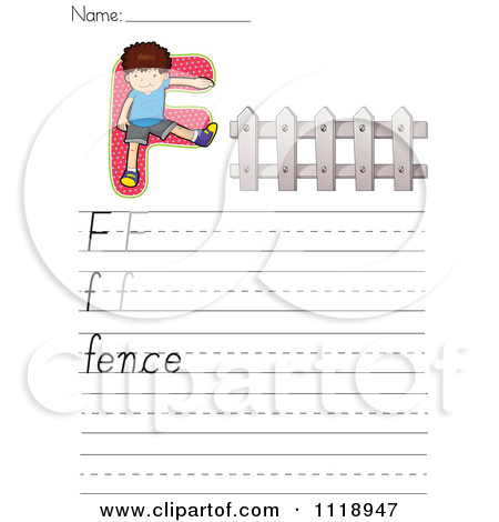 Vector Clipart Letter F Alphabet School Worksheet 1   Royalty Free