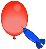 Art Of Red Balloon With Dart Ready To Pop It K4112842   Search Clipart