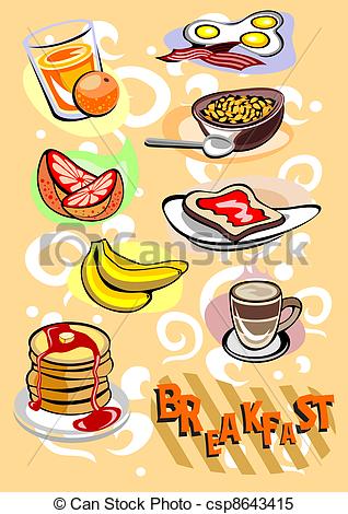 Breakfast Menu Different Food And Drinks Pictures