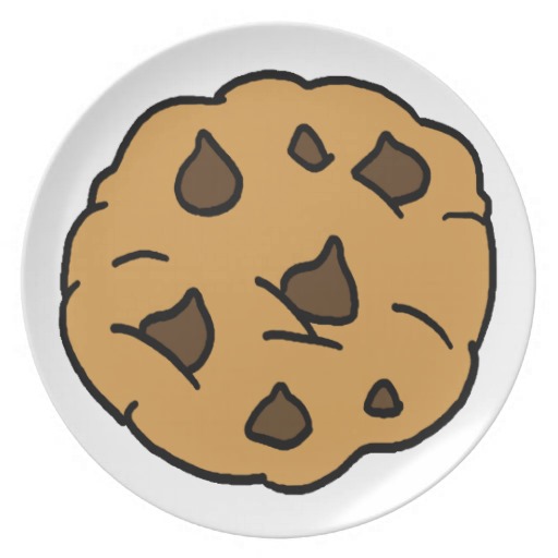 Cartoon Clipart Huge Chocolate Chip Cookie Dessert Plates   Zazzle