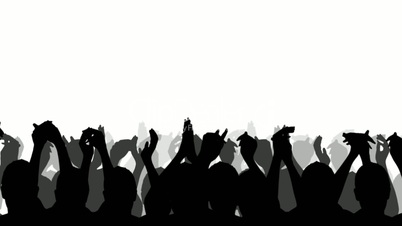 Cheering Crowd Silhouettes  Royalty Free Video And Stock Footage