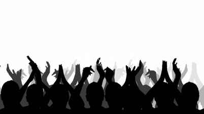 Cheering Crowd Silhouettes  Royalty Free Video And Stock Footage