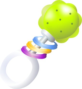 Clip Art Of A Colorful Baby Rattle