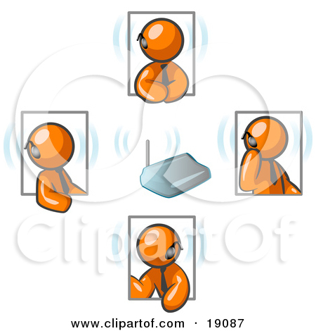 Clip Art Of Conference Call Csh0002   Search Clipart Illustration
