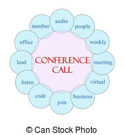 Conference Call Circular Word Concept   Conference Call