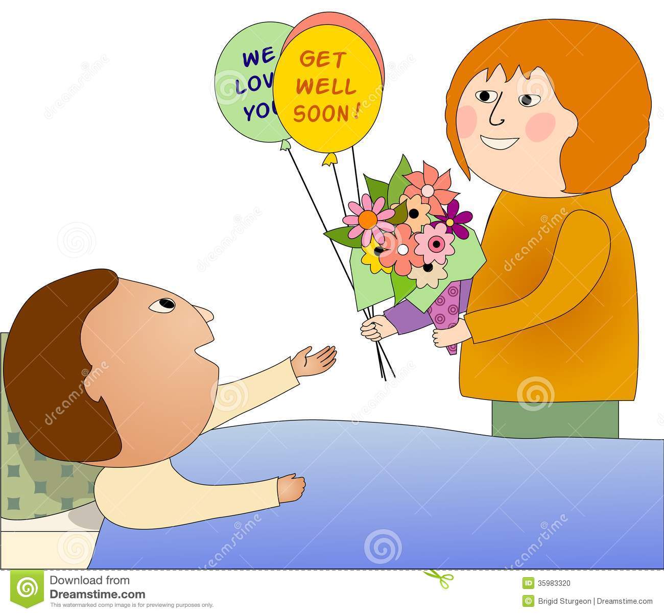 Feeling Sick Clipart Visiting A Sick Person Stock