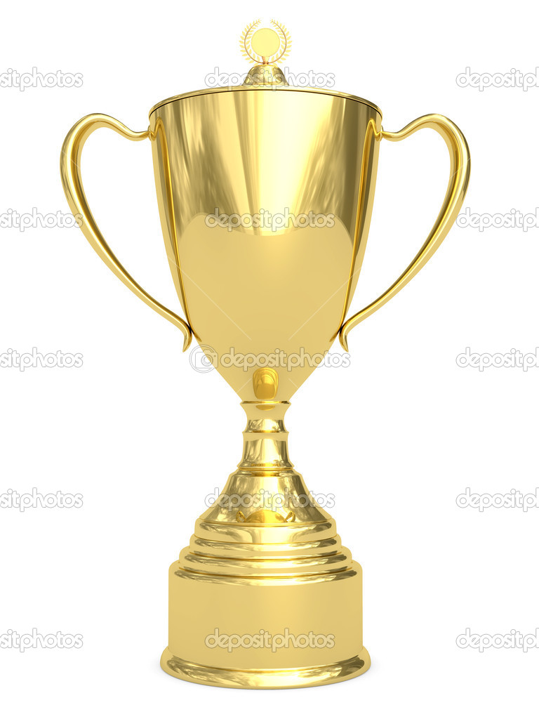 Golden Trophy Cup On White   Stock Photo   Madbit  2732391