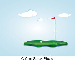 Golf Field   Stylized Golf Yard Illustration Ball
