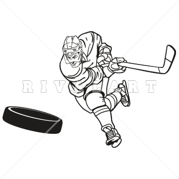 Hockey Clip Art Black And White