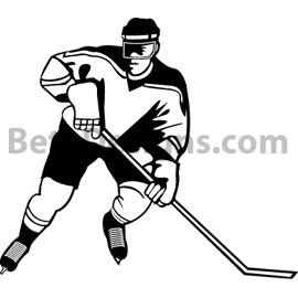 Hockey Player 05   Black And White