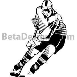 Hockey Player 09   Black And White
