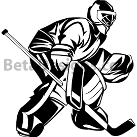 Hockey Player 15   Black And White