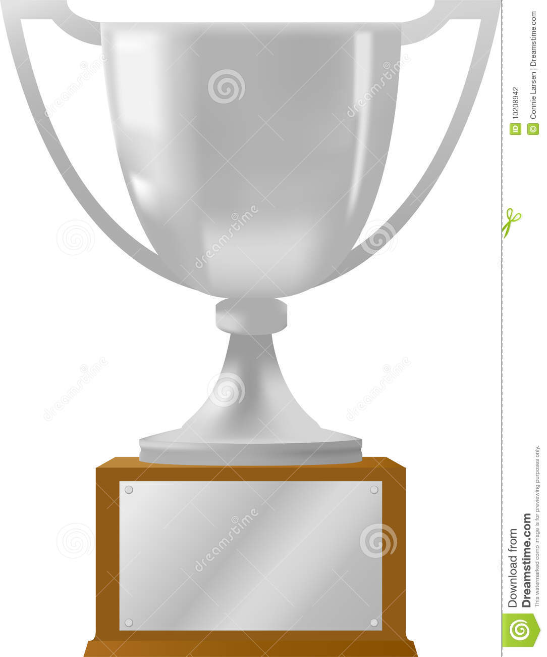 Illustration Of A Silver Loving Cup Type Trophy With A Plaque For