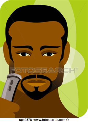 Of A Man Using An Electric Razor Sps0578   Search Eps Clip Art    