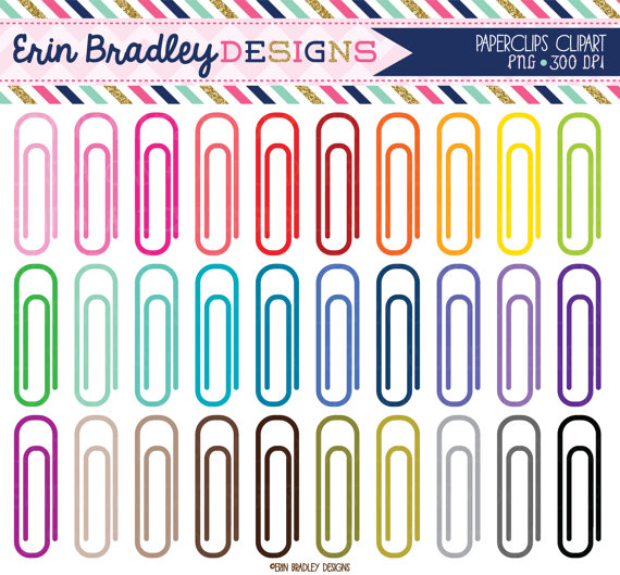 Paperclips Clipart School Planner Or Office Supply Clip Art Graphics