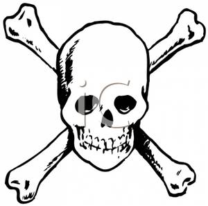 Royalty Free Clipart Image  Black And White Skull And Crossbones