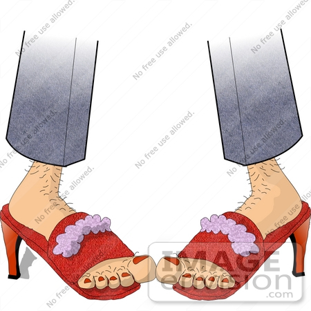 Royalty Free Clipart Of A Person With Hair Legs And Toes Wearing Short