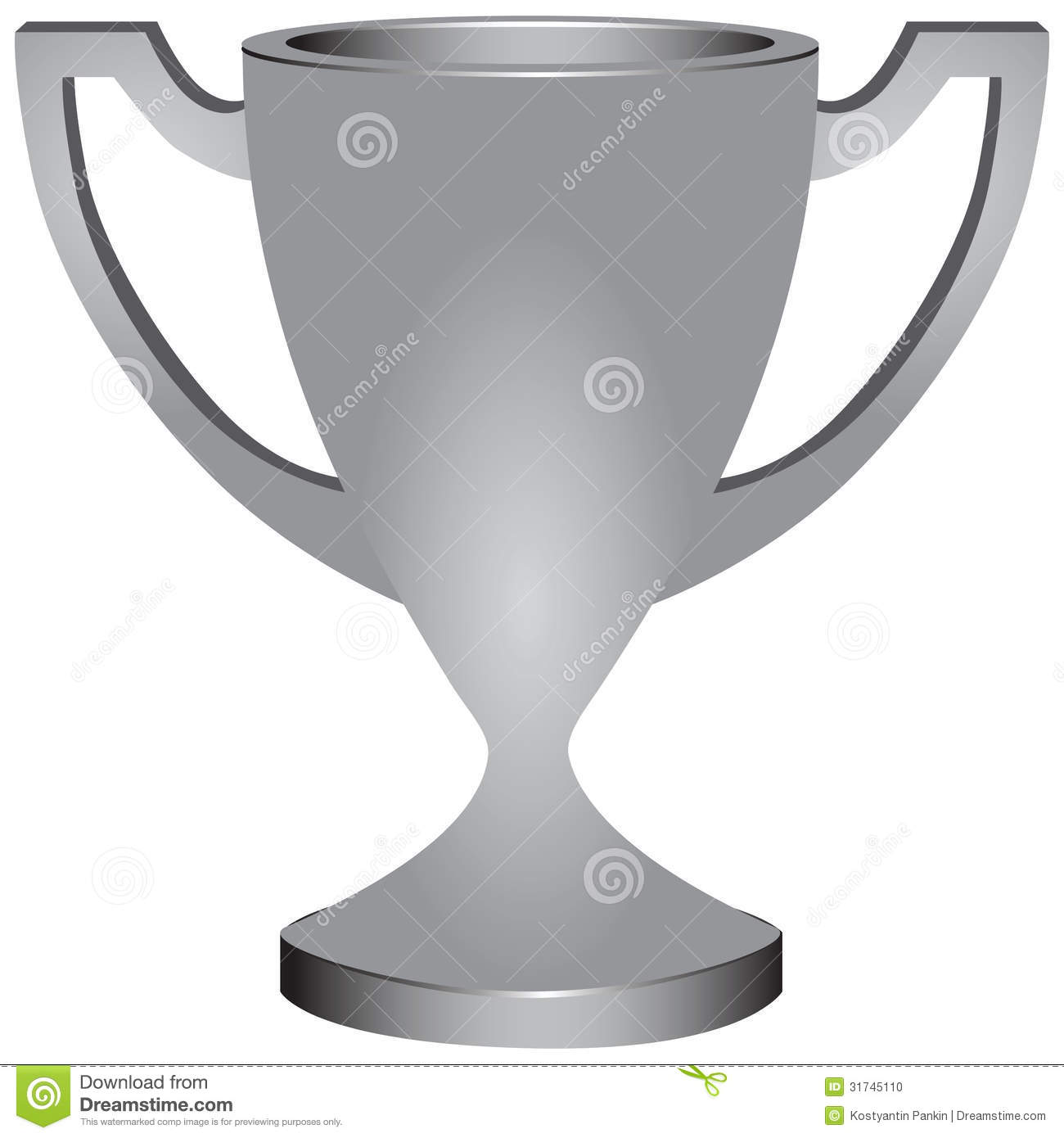 Silver Cup Award For His Achievements  Vector Illustration
