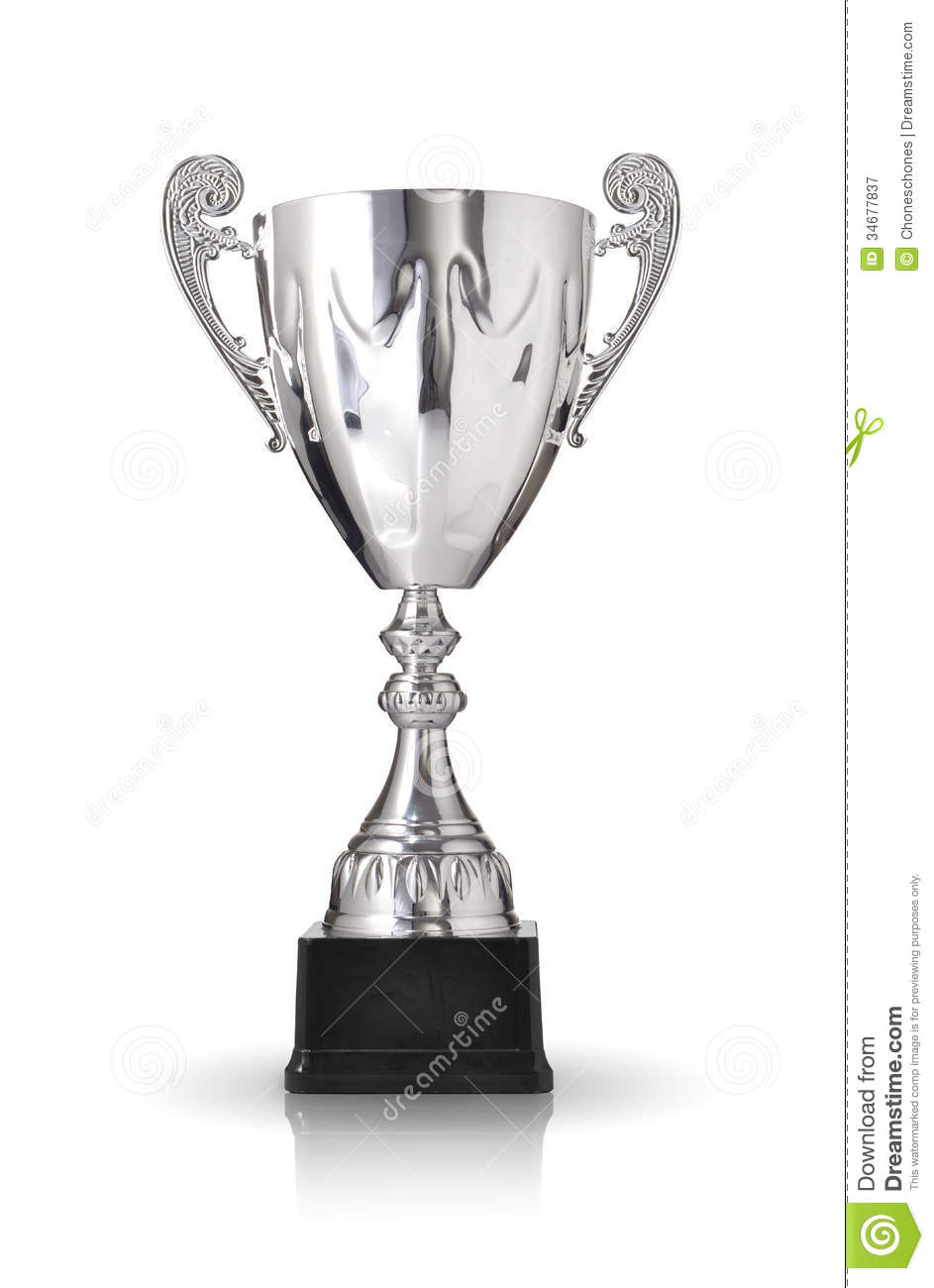 Silver Trophy On White Background 