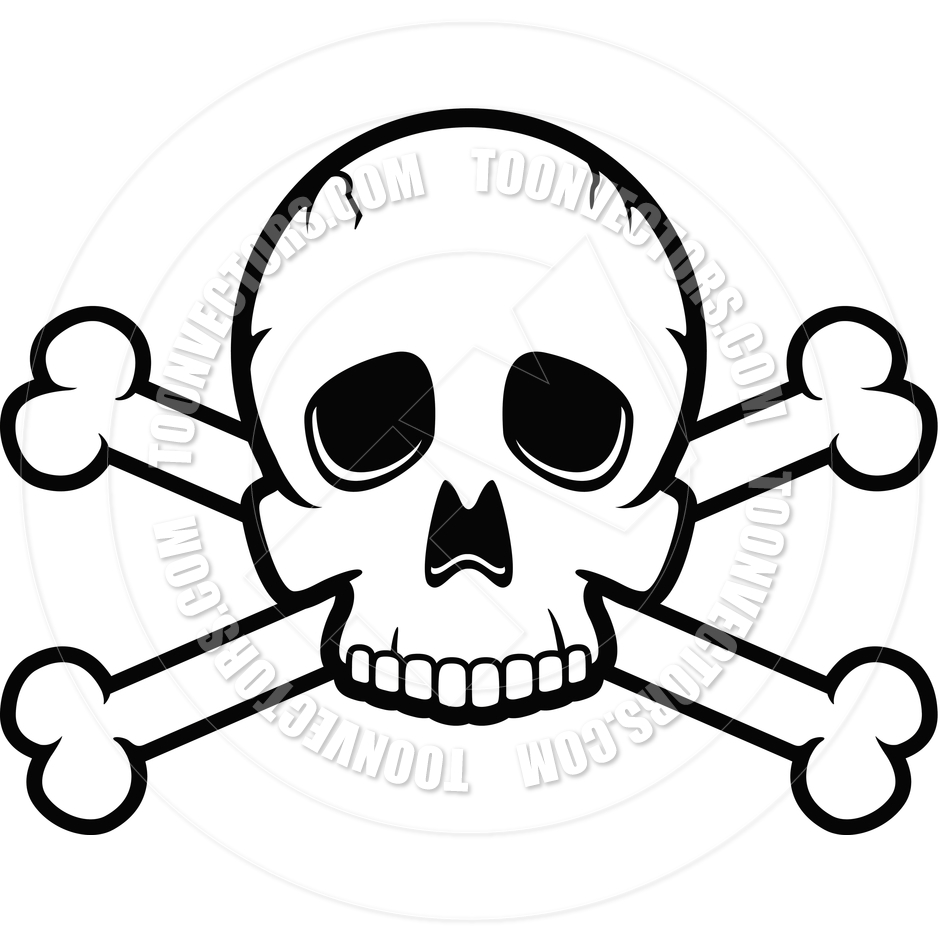 Skull And Crossbones  Black And White Line Art  By Cory Thoman   Toon    