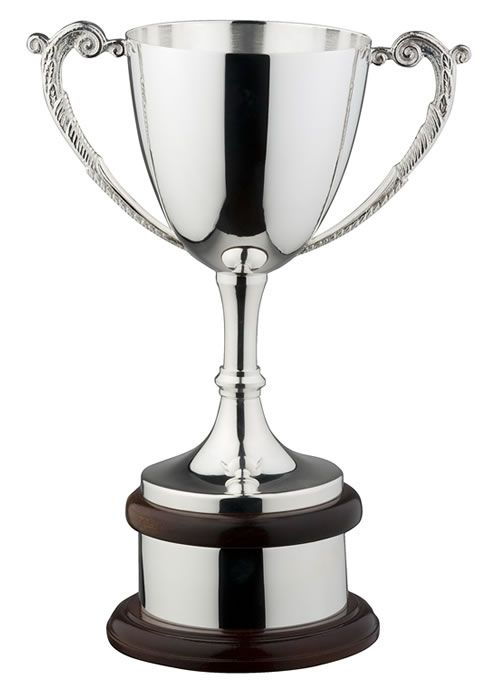 Tall Silver Trophy With Mahogany Plinth   Awards Trophies Supplier