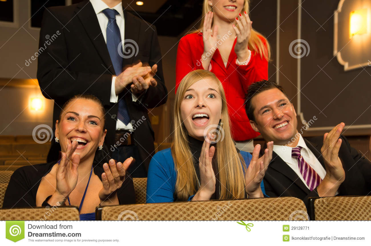 Theatre Audience Clapping And Cheering Stock Image   Image  29128771