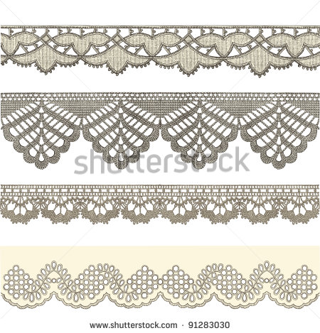 Vintage Crochet Clipart Ribbon   Vintage Engraved