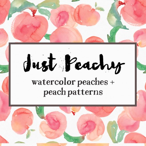 Watercolor Peaches Patterns   Watercolor Peach Clip Art   Angiemakes