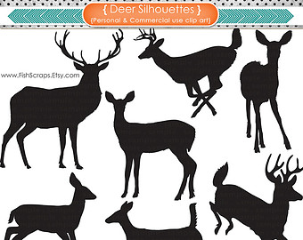 50  Sale   Deer Silhouettes   Outli Nes   Reindeer   Doe   Buck