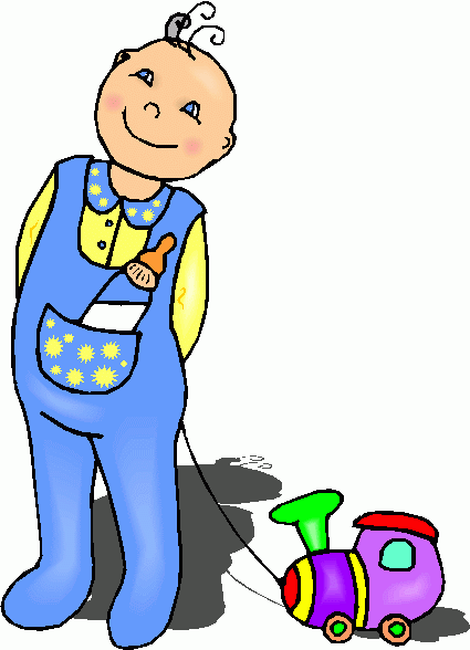 Baby With Train Clipart