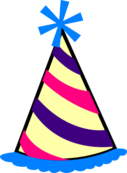 Birthday Hat  Blue Purple Pink Yellow  Clip Art At Clker Com