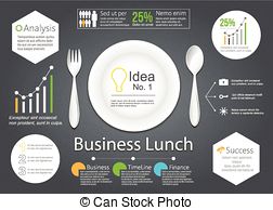 Business Lunch   Vector Business Lunch With Illustration Of
