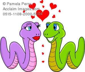 Clip Art Image Of A Cartoon Of A Worm Couple In Love   Acclaim Stock