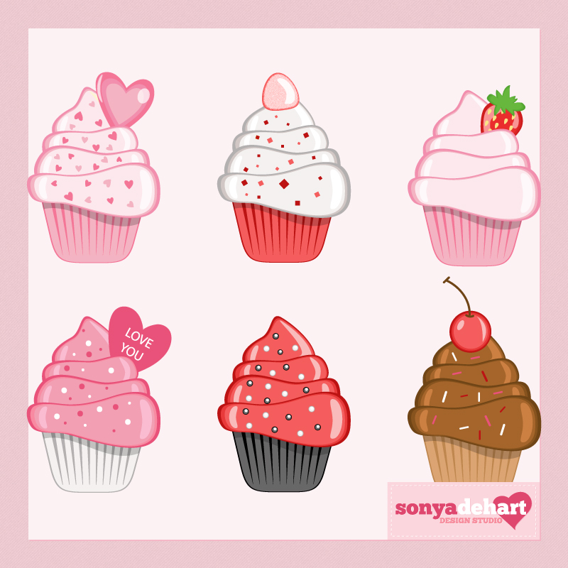 Clip Art Valentine  S Day Cupcakes By Sonyadehart D4wc5to Jpg