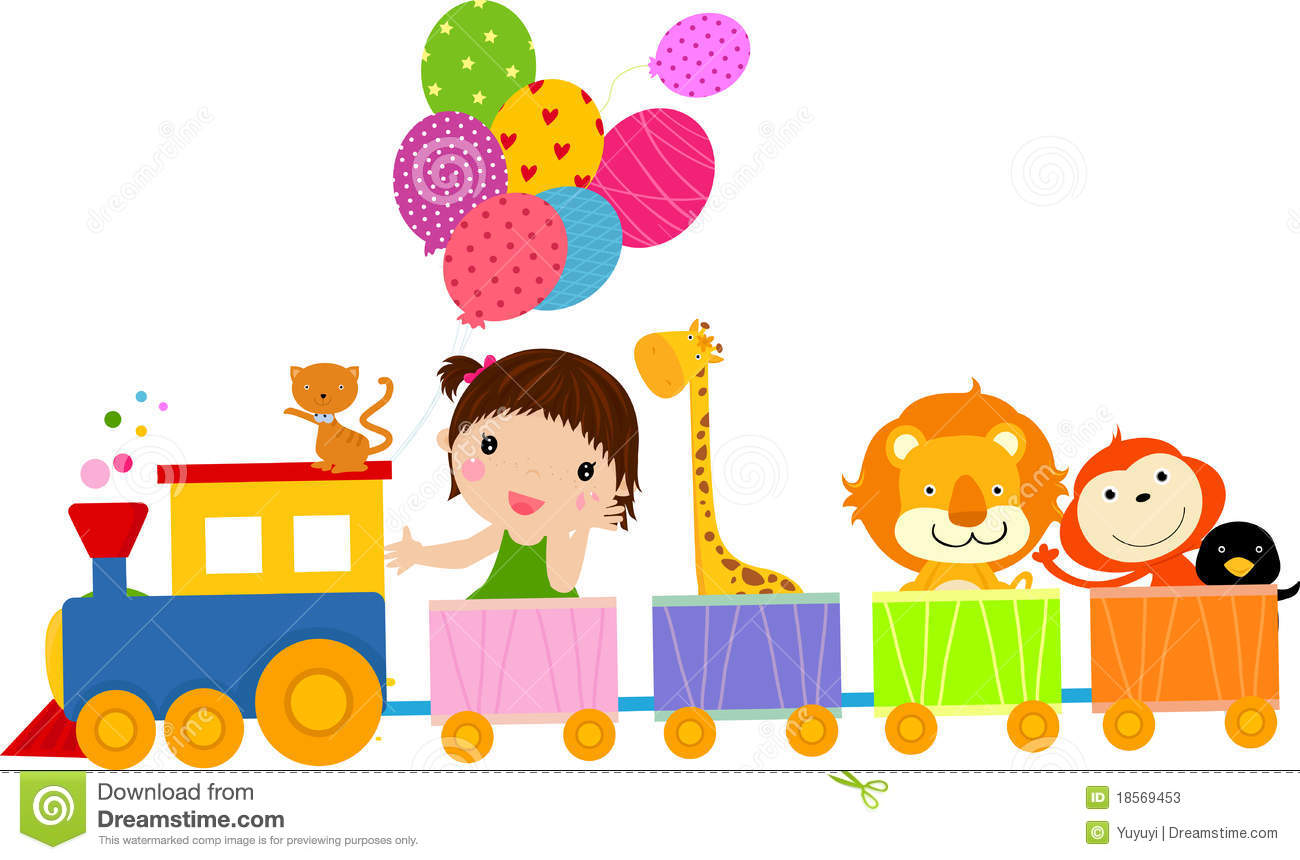 Cute Train And Girl Stock Photos   Image  18569453
