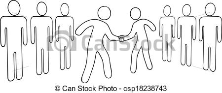 Drawing Of Business Leaders Merger Handshake Or Partners Agreement