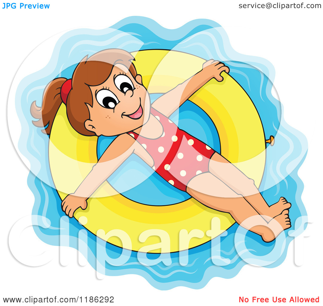 Floating On An Inner Tube   Royalty Free Vector Clipart By Visekart