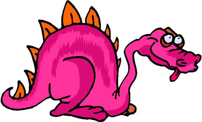 Funny Pink Dragon Clipart