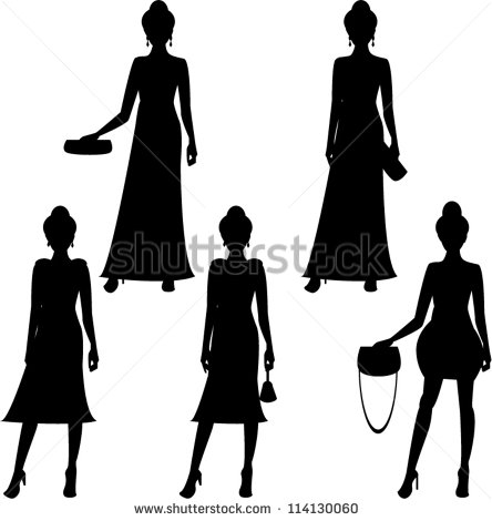 Glamour Black Silhouette Of Woman Stock Vector Illustration 114130060
