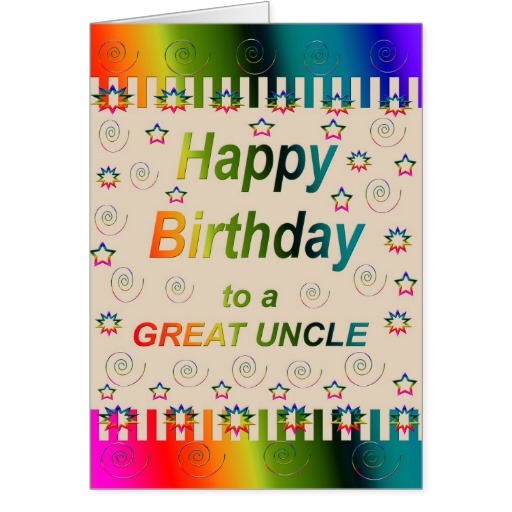 Happy Birthday Great Uncle Card   Zazzle