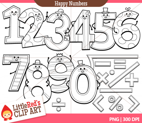 Happy Numbers Clip Art