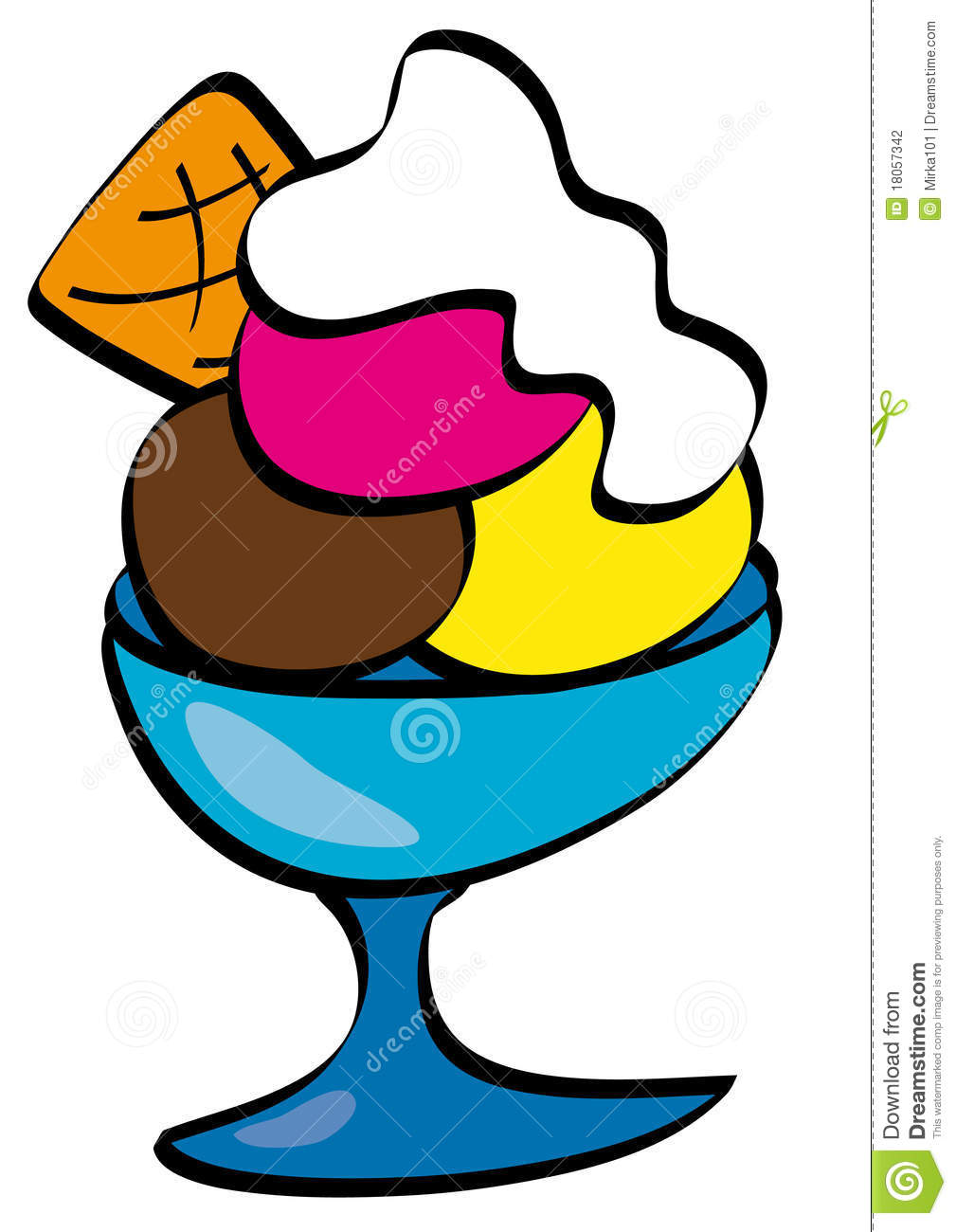 Ice Cream Bowl Clipart Small Bowl Ice Cream Colored 18057342 Jpg
