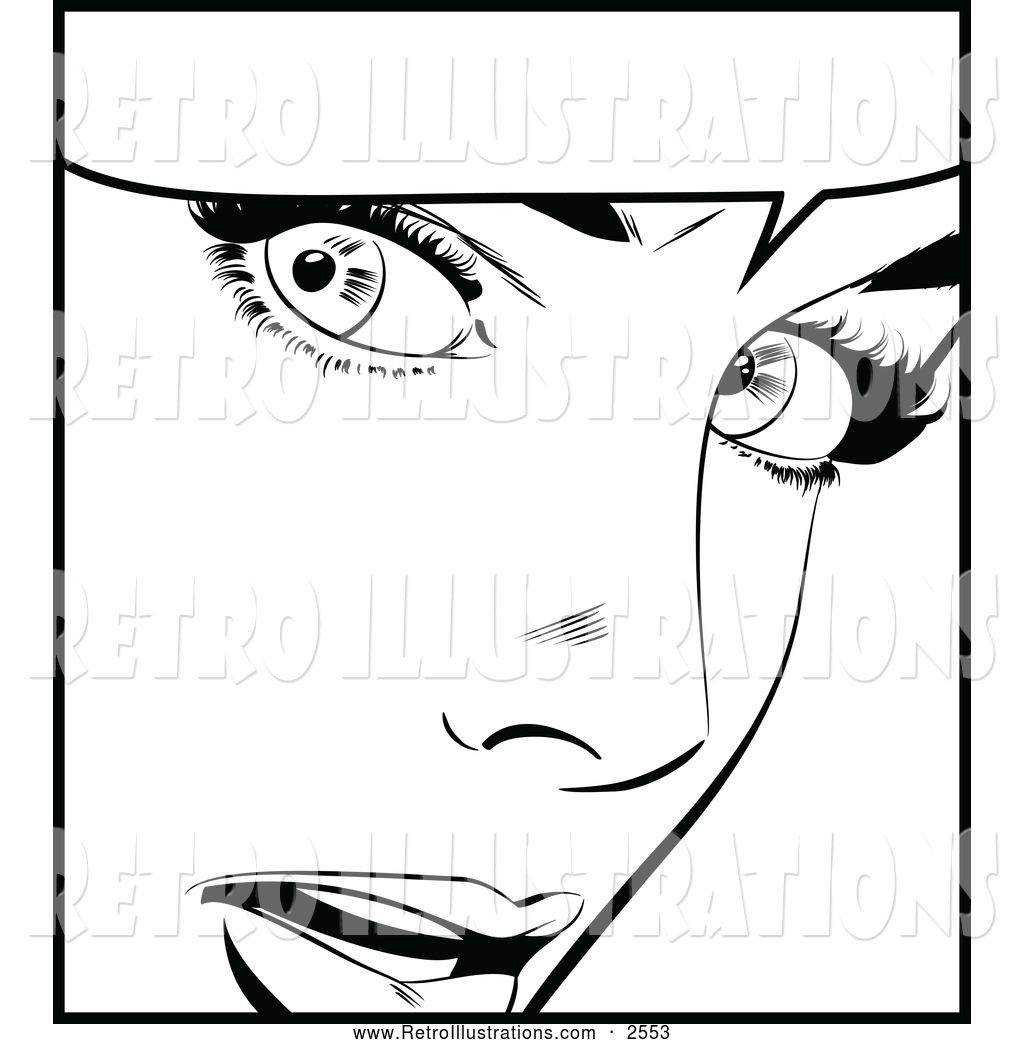 Larger Preview  Retro Illustration Of A Black And White Retro Pop Art