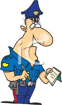 Looking Cartoon Police Officer Writing A Citation Clipart Image Jpg