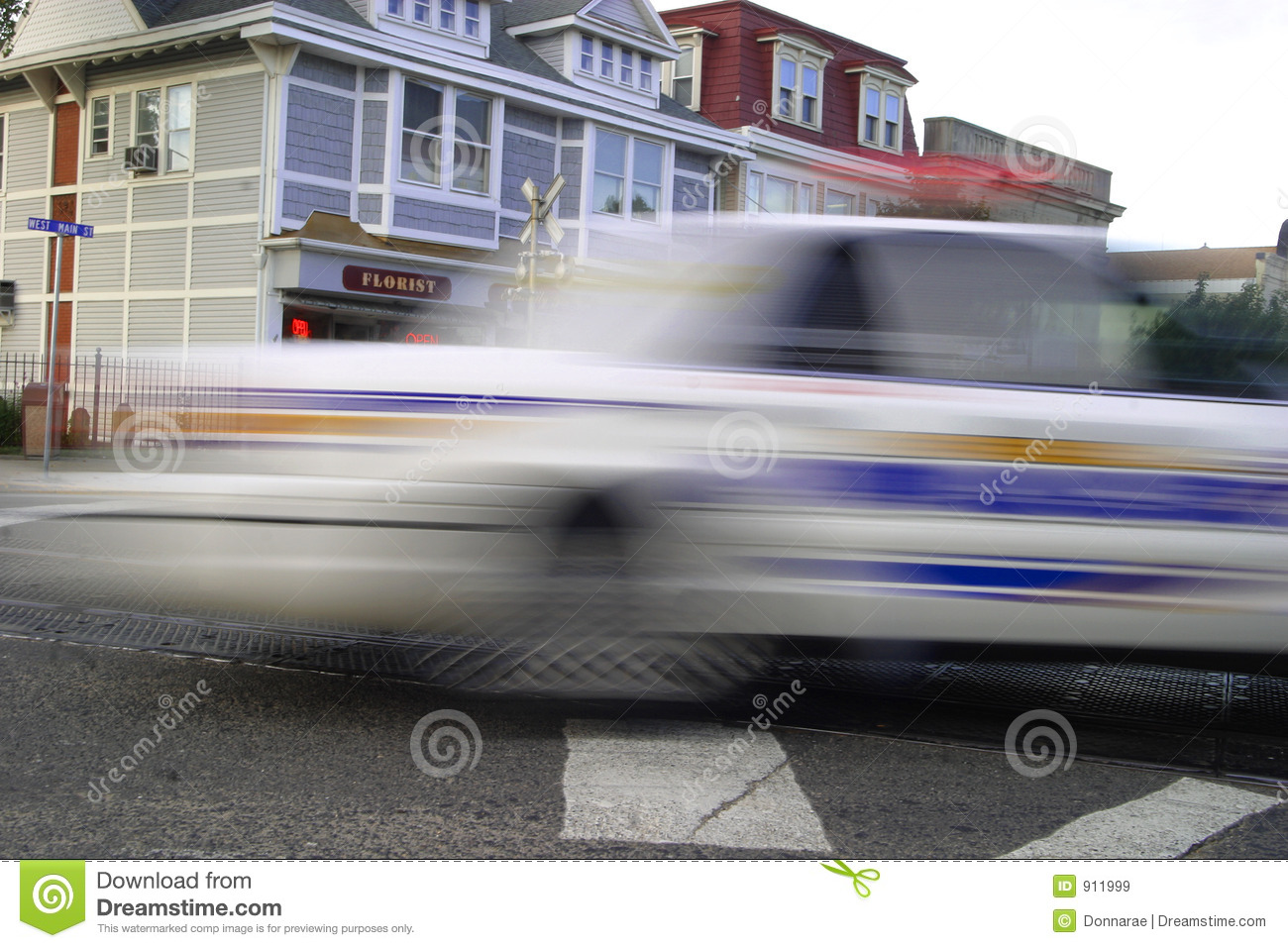 Police Car On The Moveurgency City Lifemotionprotectionauthorityphoto